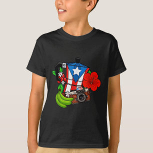 Puerto Rico Flagga Blommig Groda Boricua Kvinnor H T Shirt