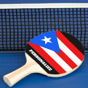 Puerto Rico flagga bord tennis ping pong paddle Pingisracket