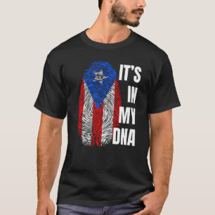 Puerto Rico Flagga Boricua Fingerprint Black Histo T Shirt