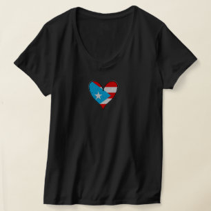 Puerto Rico Flagga Boricua Heart, Puerto Rican T Shirt