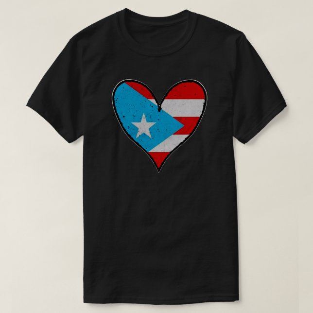 Puerto Rico Flagga | Boricua Heart, Puerto Rican T Shirt (Design framsida)
