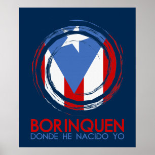 Puerto Rico flagga Borinquen Poster