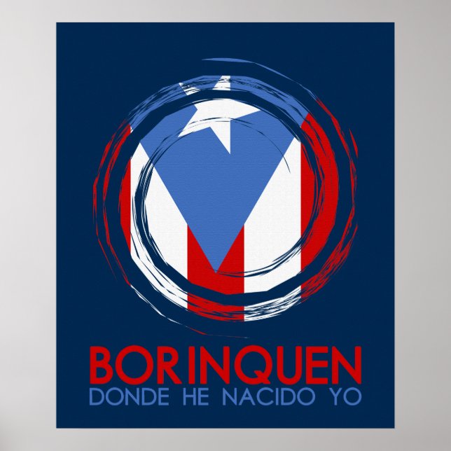Puerto Rico Flagga Borinquen Poster (Framsidan)