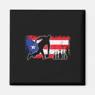 Puerto Rico Flagga Bowling League Team Coach Patri Magnet