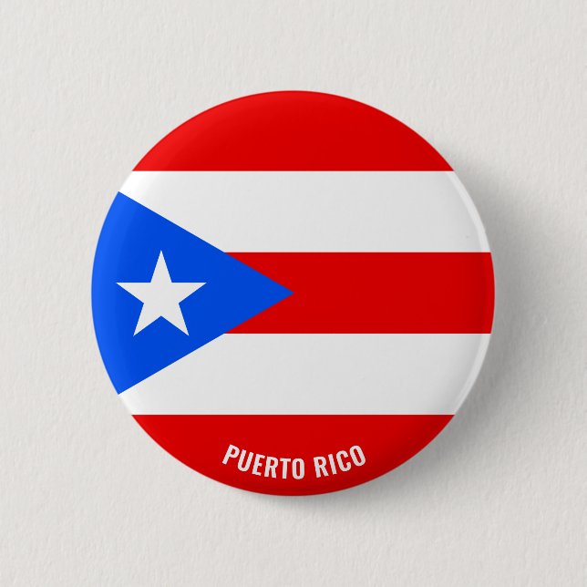 Puerto Rico Flagga Charming Patriotic Button Knapp (Framsida)