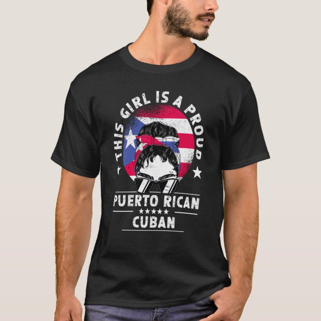 Puerto Rico Flagga Cuba Grown Women Girl Pride T Shirt (Framsida)