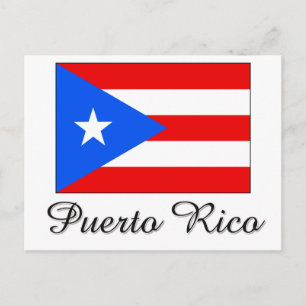 Puerto Rico Flagga Design Vykort