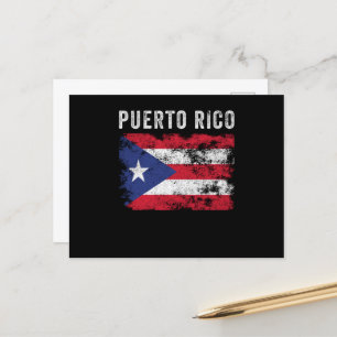Puerto Rico Flagga Distress Vykort
