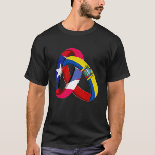 Puerto Rico Flagga Ecuador Grown Ring Giftermål We T Shirt