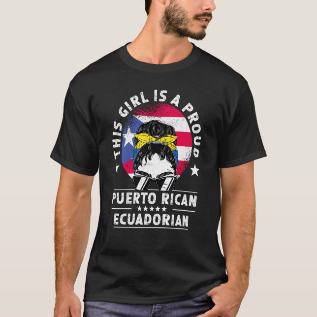 Puerto Rico Flagga Ecuador Grown Women Girl Pride T Shirt (Framsida)