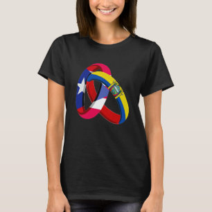 Puerto Rico Flagga Ecuador Odlat Ring Bröllop Äkte T Shirt