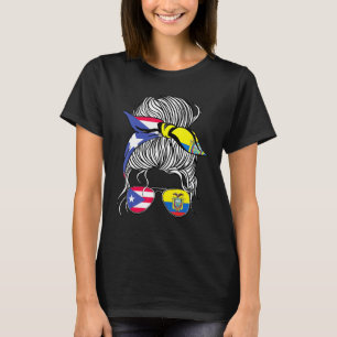 Puerto Rico Flagga Ecuador Växte Kvinnor Flickland T Shirt