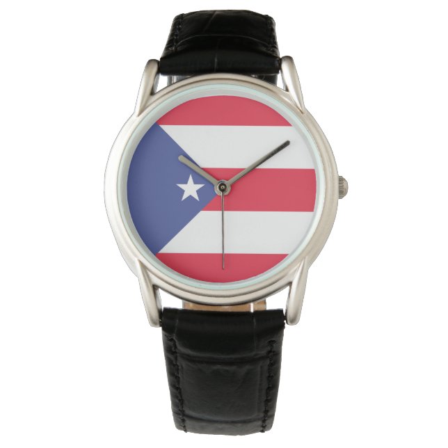 Puerto Rico Flagga Emblem Armbandsur (Framsida)