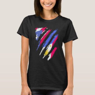 Puerto Rico Flagga Filippinerna Odlad Patriot Land T Shirt