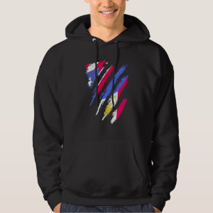 Puerto Rico Flagga Filippinerna Odlade Patriot Lan Hoodie
