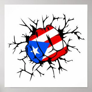 Puerto Rico Flagga Fist-Coolan Poster