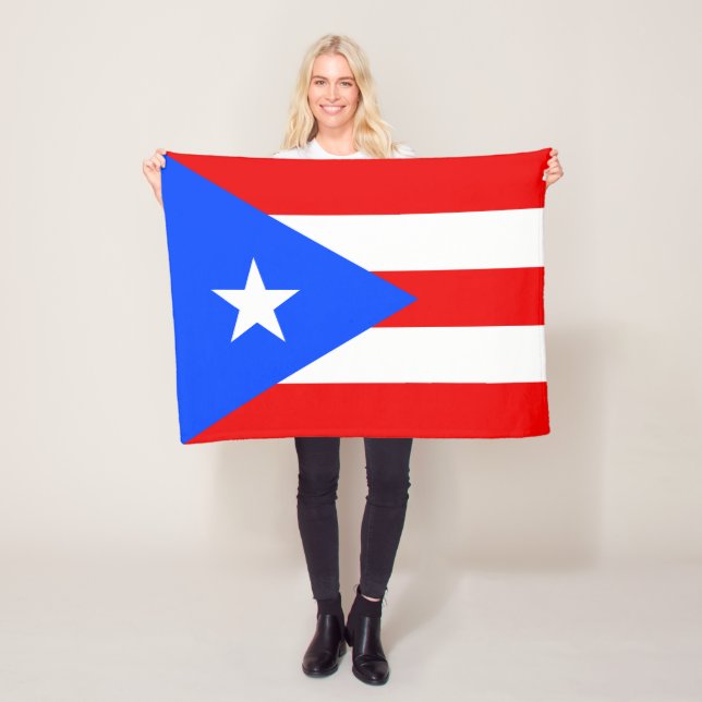 Puerto Rico-flagga Fleecefilt (På plats)