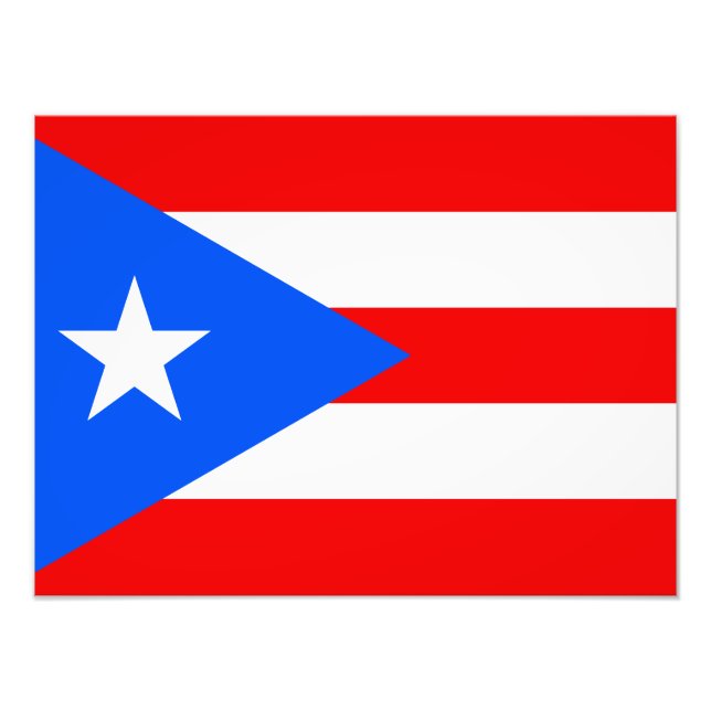 Puerto Rico Flagga Fototryck (Framsidan)