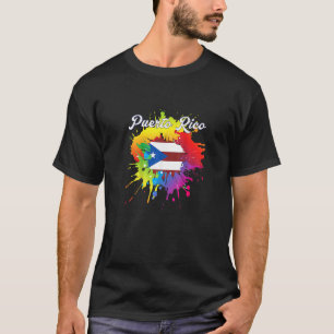Puerto Rico flagga Gay färglös stänk T Shirt