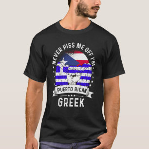 Puerto Rico Flagga Grekland Odlat Humor Stolthet T Shirt