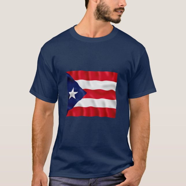 Puerto Rico flagga - grundläggande mörk T-tröja T-shirt (Framsida)