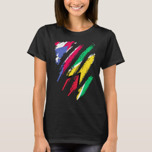 Puerto Rico Flagga Guyana Grown Patriot Land Stri T Shirt