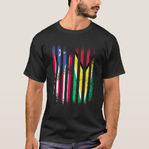 Puerto Rico Flagga Guyana Odlad Landsflagga Randig T Shirt