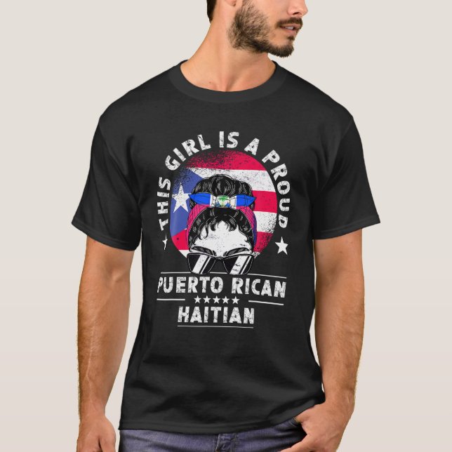 Puerto Rico Flagga Haiti Grown Women Girl Pride T  T Shirt (Framsida)