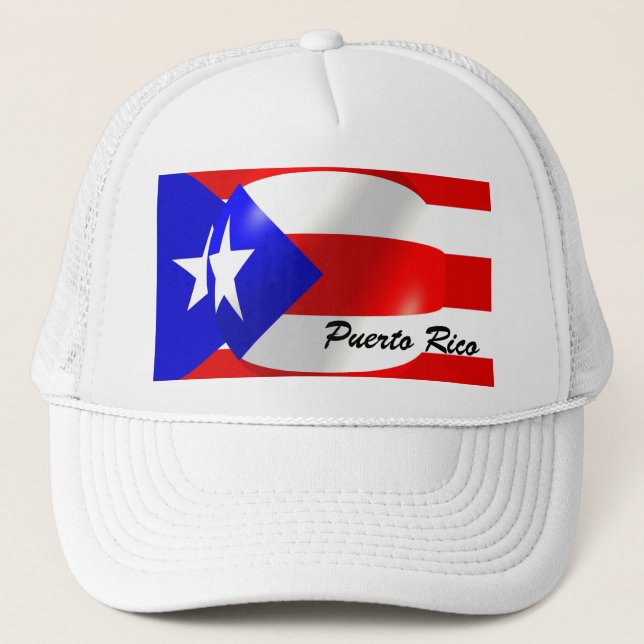 Puerto Rico Flagga Hat Truckerkeps (Framsida)
