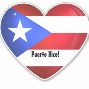 Puerto Rico Flagga Heart Car Decal Klistermärken