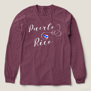 Puerto Rico Flagga Heart, Puerto Rican Design T Shirt