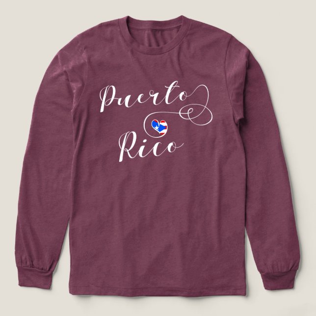Puerto Rico Flagga Heart, Puerto Rican Design T Shirt (Design framsida)