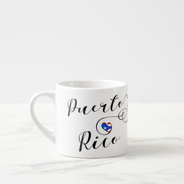 Puerto Rico Flagga Heart, Puerto Rican Espressomugg (Vänster)