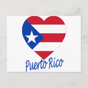 Puerto Rico Flagga Heart Vykort