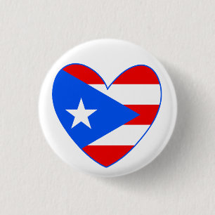 Puerto Rico flagga hjärta Knapp