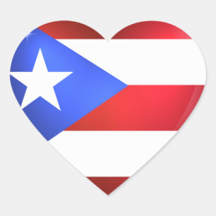 Puerto Rico flagga Hjärtformat Klistermärke