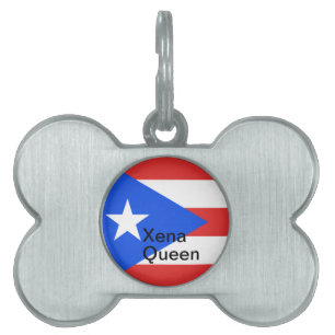 Puerto Rico Flagga ID-bricka Husdjur