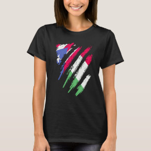 Puerto Rico Flagga Italien Odlad Patriot Land Stre T Shirt