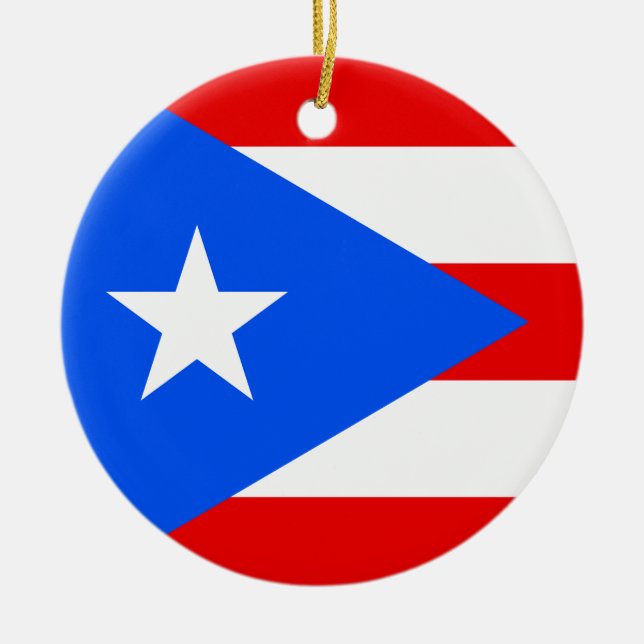 Puerto Rico flagga Julgran Julgransprydnad Keramik (Framsidan)