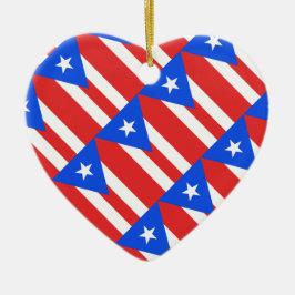 Puerto Rico Flagga Julgransprydnad Keramik