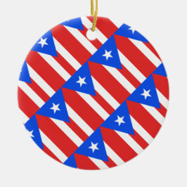Puerto Rico Flagga Julgransprydnad Keramik