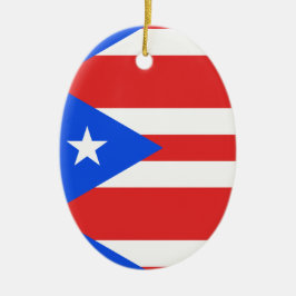 Puerto Rico Flagga Julgransprydnad Keramik