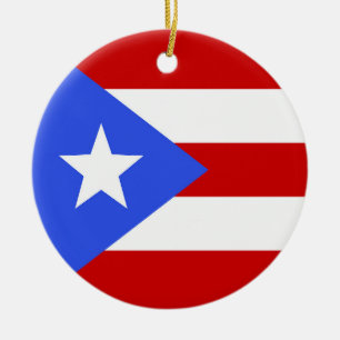 Puerto Rico flagga Julgransprydnad Keramik