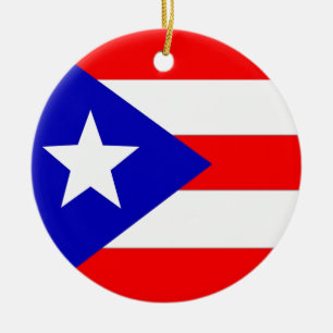 Puerto Rico flagga Julgransprydnad Keramik