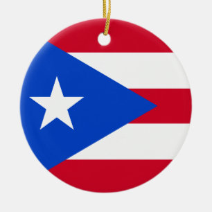 Puerto Rico flagga Julgransprydnad Keramik
