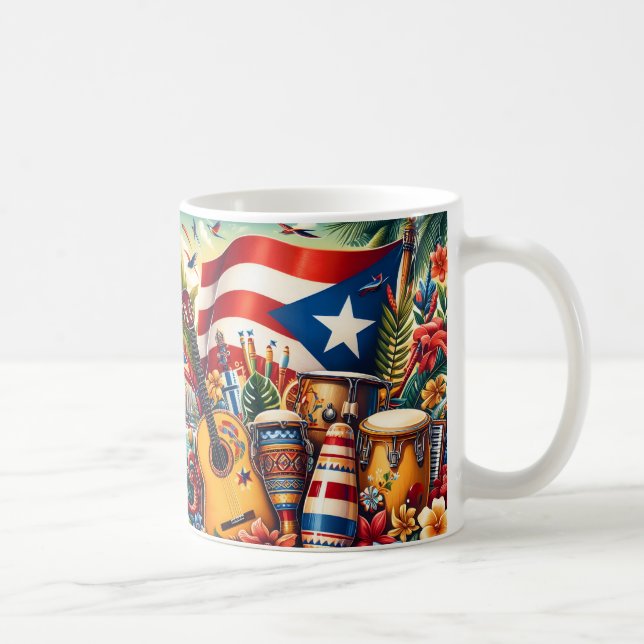 Puerto Rico-flagga Kaffemugg (Höger)