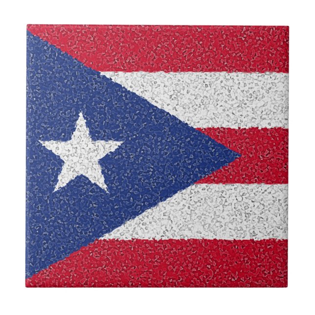 PUERTO RICO FLAGGA KAKELPLATTA (Framsidan)