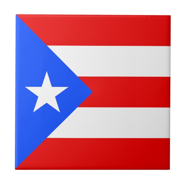Puerto Rico Flagga Kakelplatta (Framsidan)