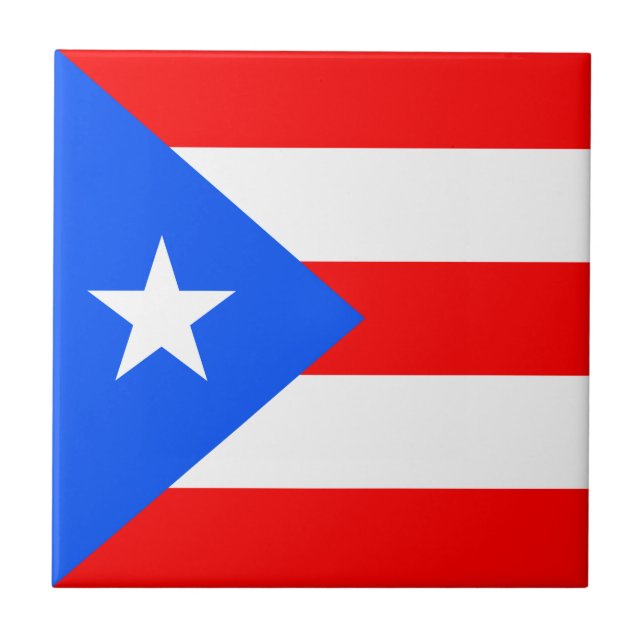 Puerto Rico Flagga Kakelplatta (Framsidan)