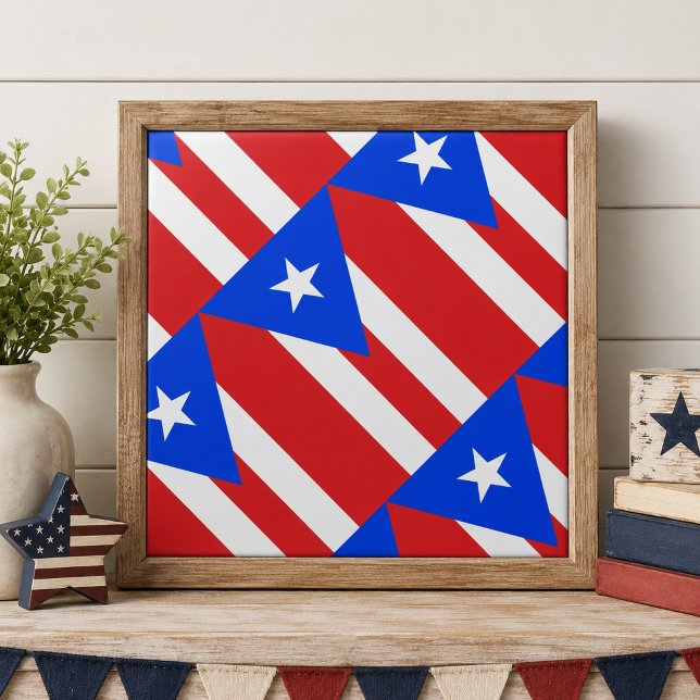 Puerto Rico Flagga Kakelplatta (Puerto Rico Flag Tile)